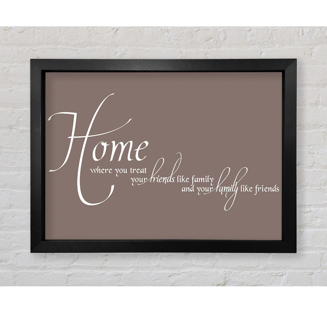 Ivalee Family Quote Home Familie Freunde Beige Gerahmter Druck Wandkunst