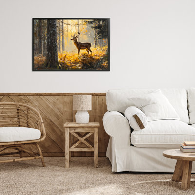 Giclée encadrée, "Spots Stag in Autumn Wilderness", design par Franklyn Gregory