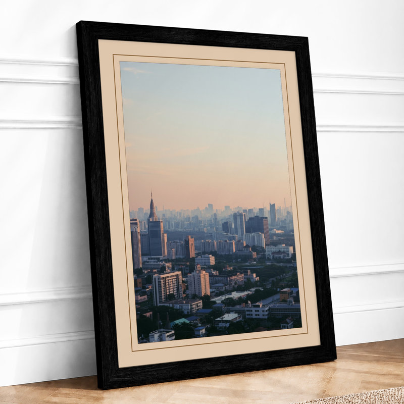 City At Dawn Modern - Print, A2 - 59.4 x 42.0 cm, Black