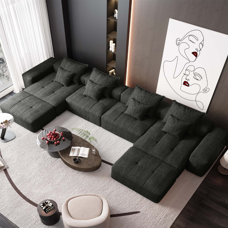 Canapé modulaire surdimensionné Modern, Noir