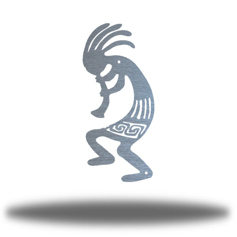 Décoration murale Kokopelli, Argent, H 12 po x l 5,25 po x P 0,06 po