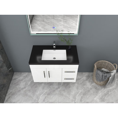 Ensemble de meuble-lavabo mural simple 36 po Camorra