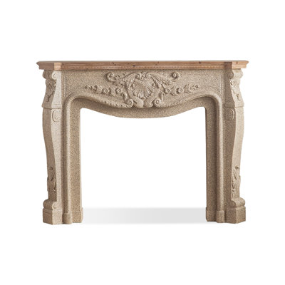 Burlywood Solid Wood Freestanding Fireplace