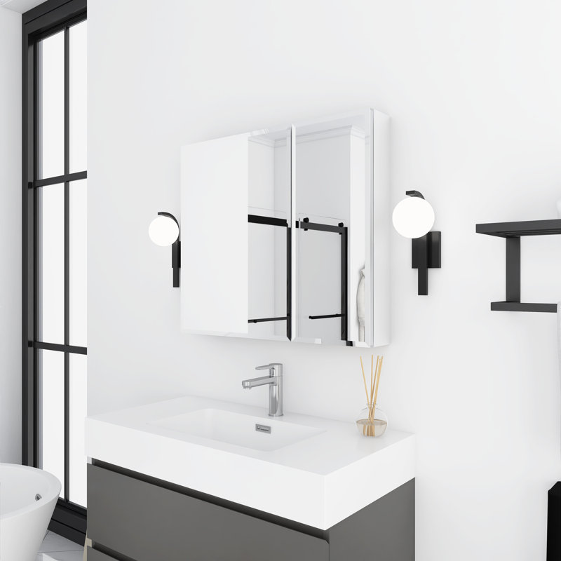 Armoire à pharmacie à miroir sans cadre réglable H 30 po x l 26 po Kropp