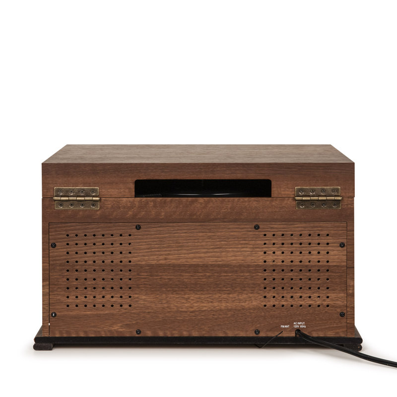 Walnut Vintage Style 8-in-1 Record Player with Bluetooth