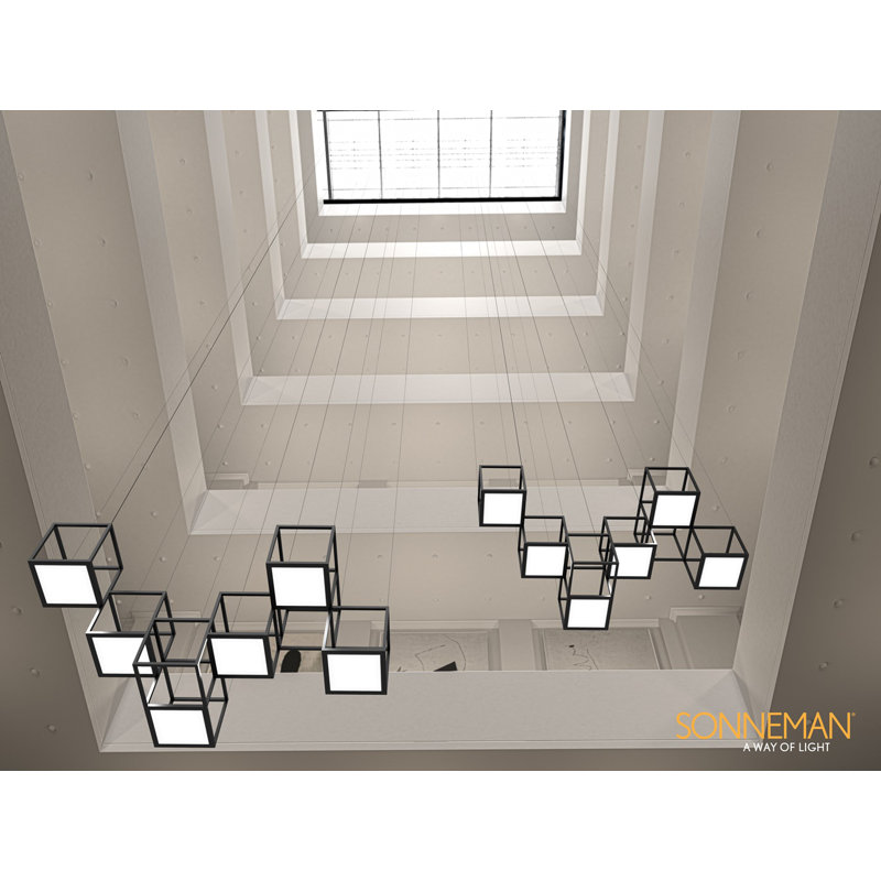 Cubix 12 - Light LED Chandelier, 6