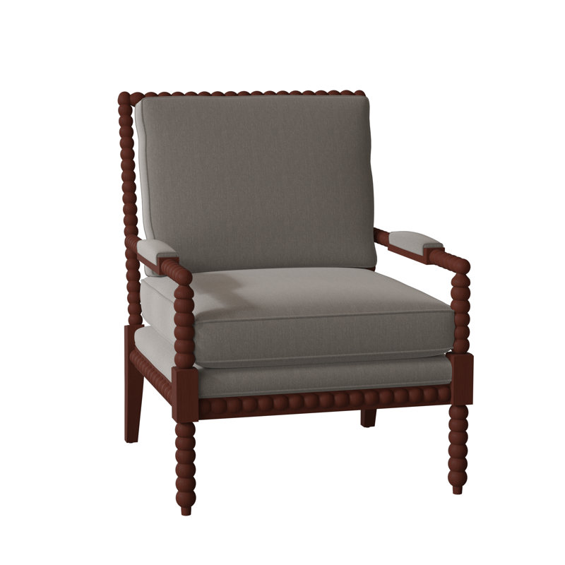 Keaton Upholstered Armchair, Peyton Gray Performance Twill, Cashmere
