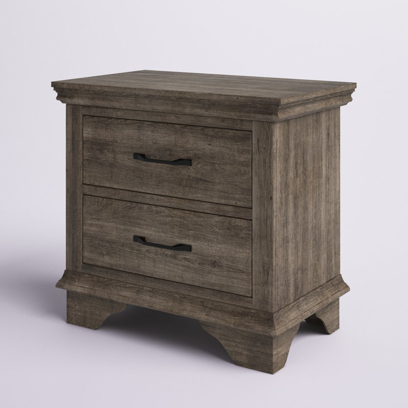Table de chevet 2 tiroirs grise Waldenburg