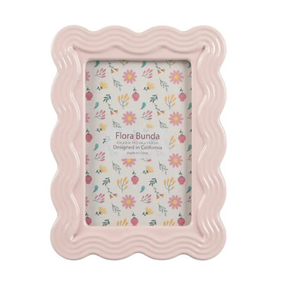 4x6 Pink Ceramic Scallop Frame