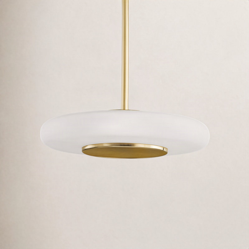 Blyford Pendant by PEMBROOKE & IVES, Aged Brass, 7.25" H x 15.5" W x 15.5" D