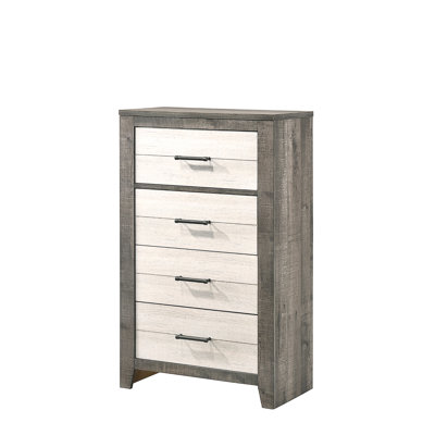 Commode avec finition bicolore et quatre tiroirs de rangement