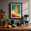 Surfboard and Wave Retro - Framed Print-269446829-269446830