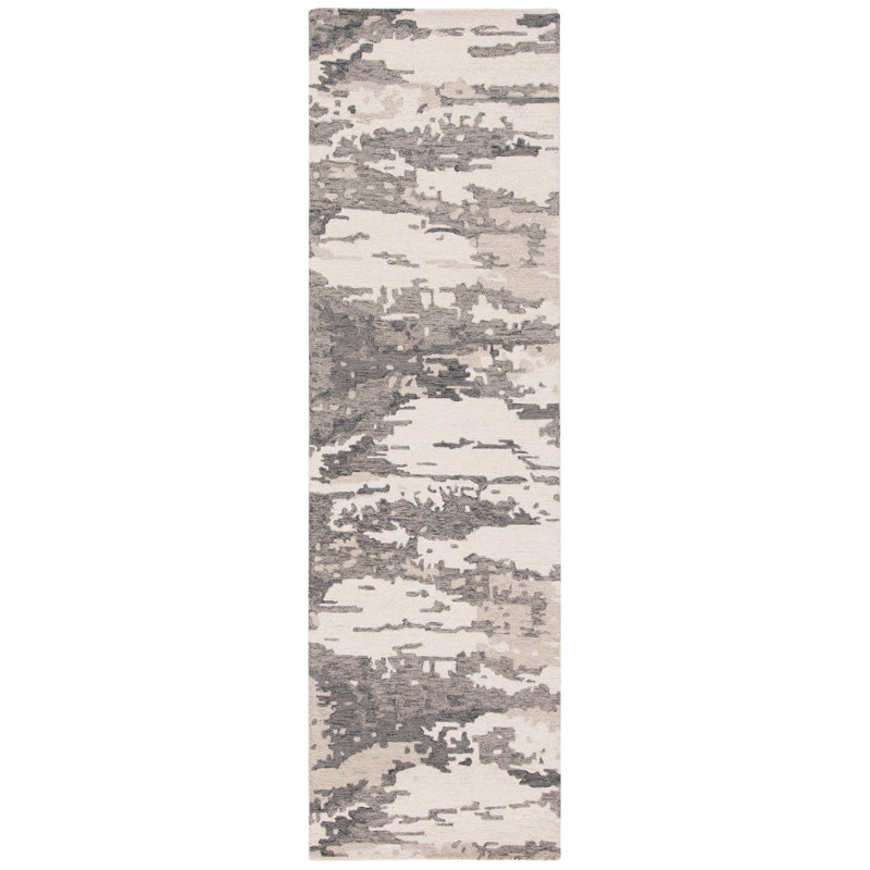Miia Hand Tufted Wool Camouflage Rug, Runner 2'3" x 8'