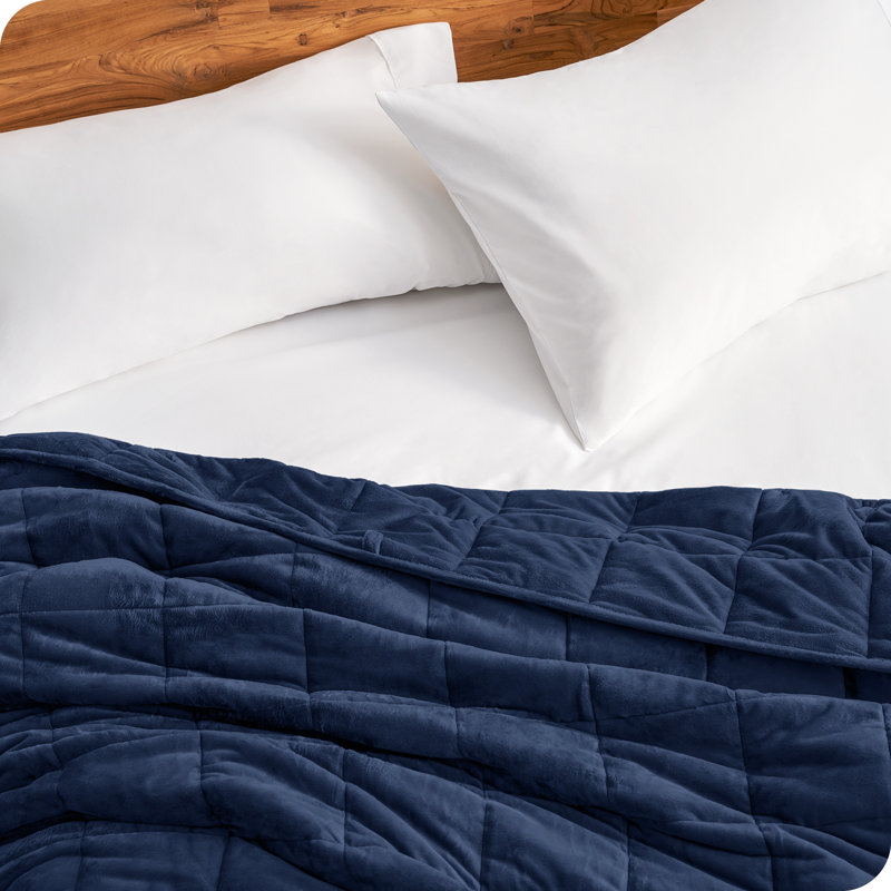 Couverture pondérée Minky, Bleu foncé, L 48 po x L 72 po, 12 lb