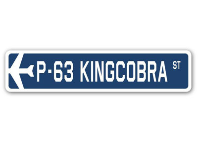 Plaque de rue militaire en aluminium Breaux P-63 Kingcobra Air Force