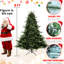 Arbre de Noël complet de 6 pi avec 1673 pe / base large et mixte pour un grand impact dans les grandes pièces, structure à charnières simplifiant la décoration, support en métal avec des pointes réalistes, naturel audacieux