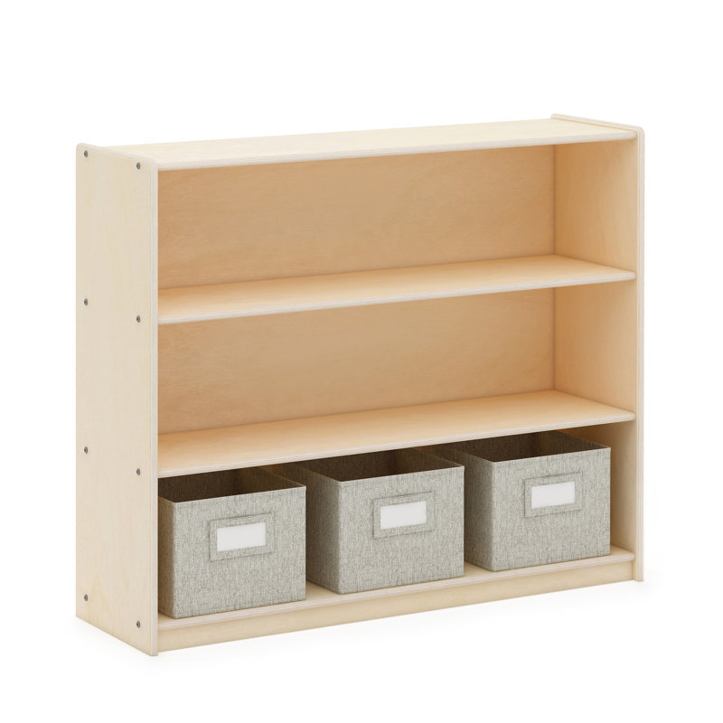 Rangement ouvert à 3 tablettes EdQ Essentials, Naturel