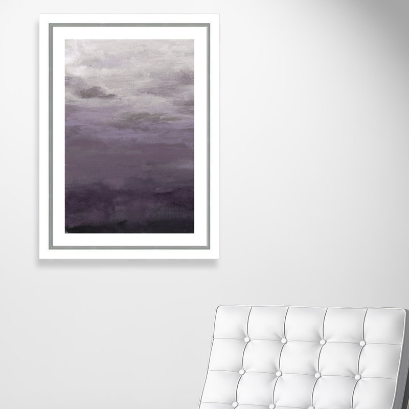«Lavenday II», reproduction de peinture à l'acrylique encadrée, H 37,75 po x l 27,75 po x P 1,13 po, Blanc et argent