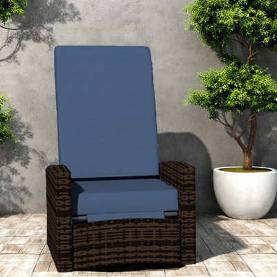 Chaises longues pivotantes inclinables, sièges de patio modernes en acier rotin