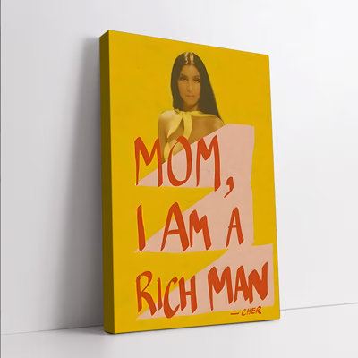 1 pièce d'art mural, art encadré, maman je suis un homme riche, art mural sur toile par Cher