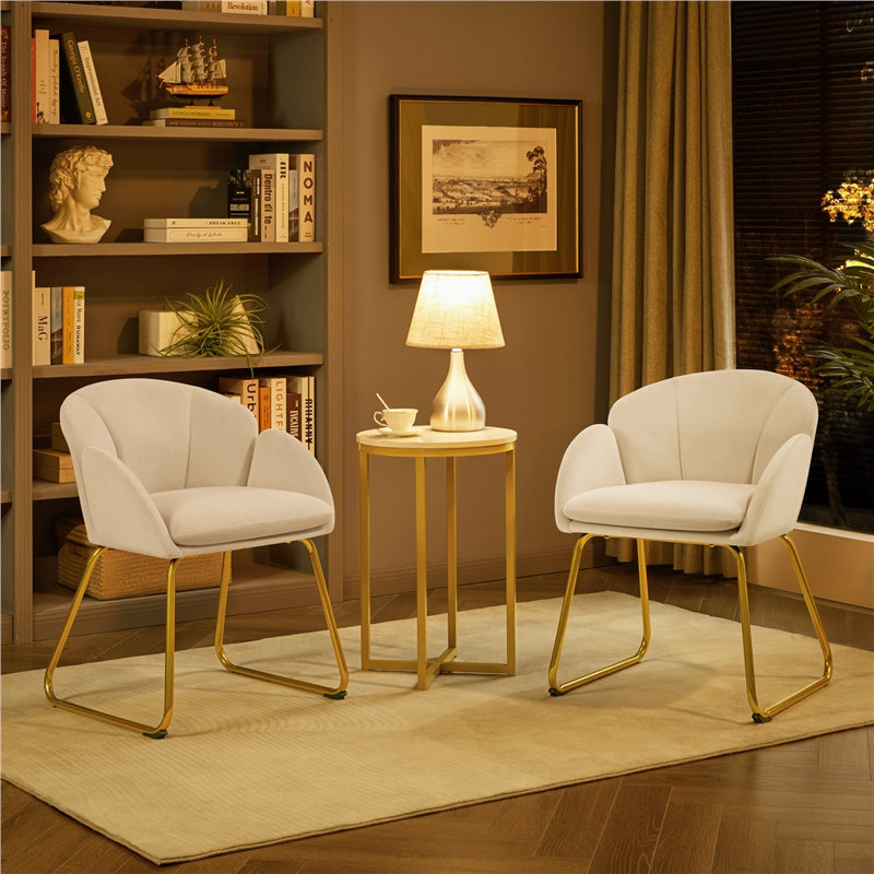 Fitchburg 20'' H Upholstered Metal Dining Chair, White