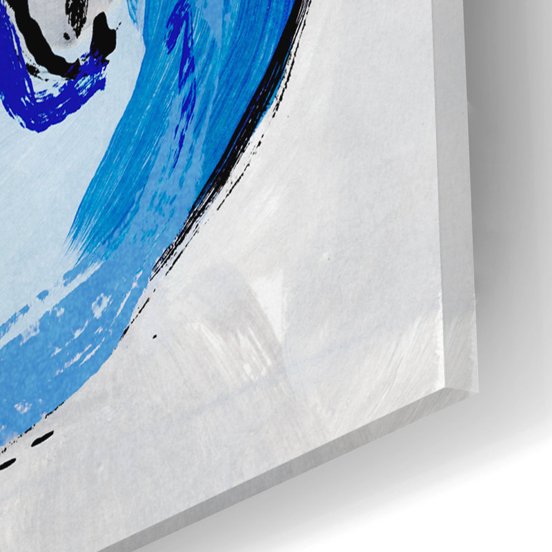 Art mural en verre épique «Electric Blues 4» par Annie Warren, 12 po x 16 po