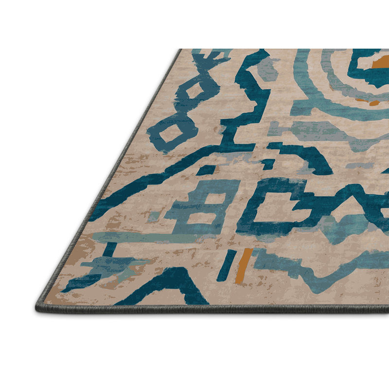 Tapis gris soyeux et moelleux, Carré 8 pi