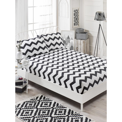 Ensemble de draps en coton à chevron 120 fils Jadiss
