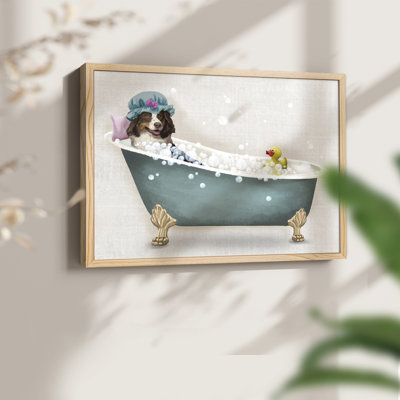 Bath Dogs II -Framed Print - Restickable