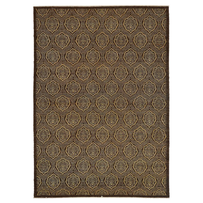 Brown Traditional Wool Rug - 9'10" x 13'9"