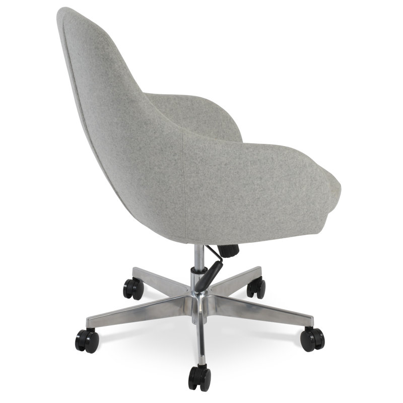Fauteuil de bureau en laine Gazel, Argent argent