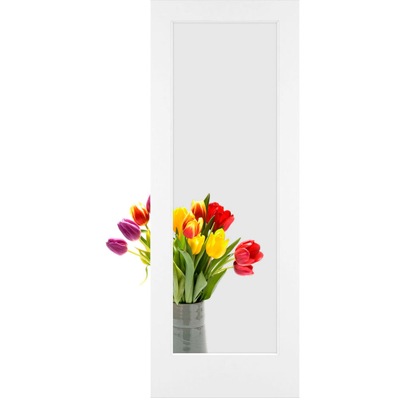 Porte-fenêtre en verre plane légère, Avec un couche d'aprêt, 36 po x 96 po