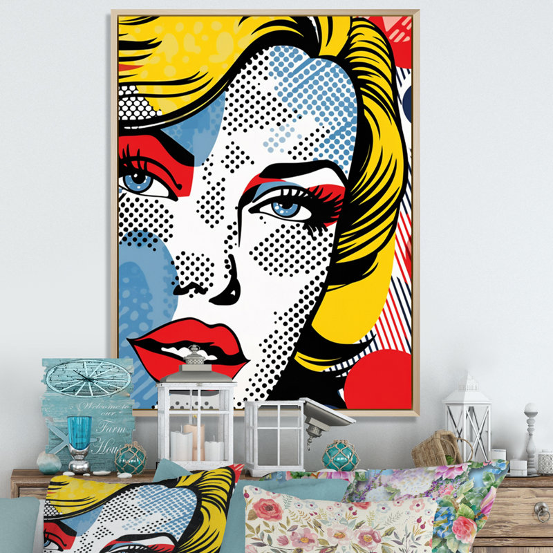 Art féminin séquentiel sur toile, 40" H x 30" W, Cadre naturel flottant