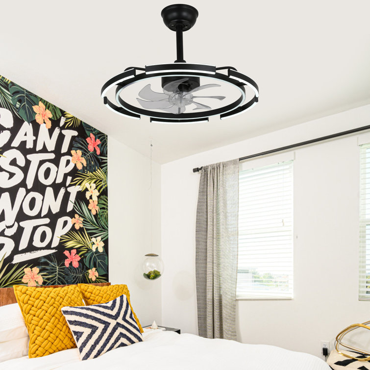 Olamide 24" DIY Shape Adjustable Ceiling Fan with Lights Remote and APP Control