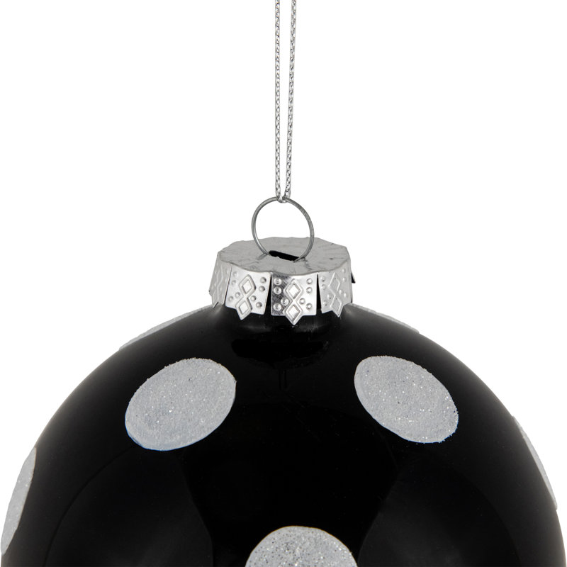 4'' Polka Dots Glass Ball Ornament