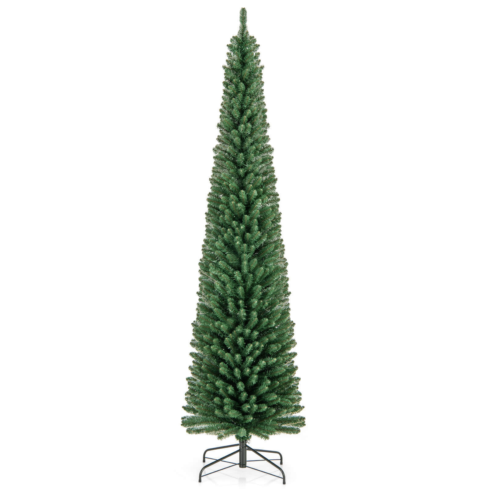 Slim Cashmere Flocked Pre-Lit Christmas Tree, 8'