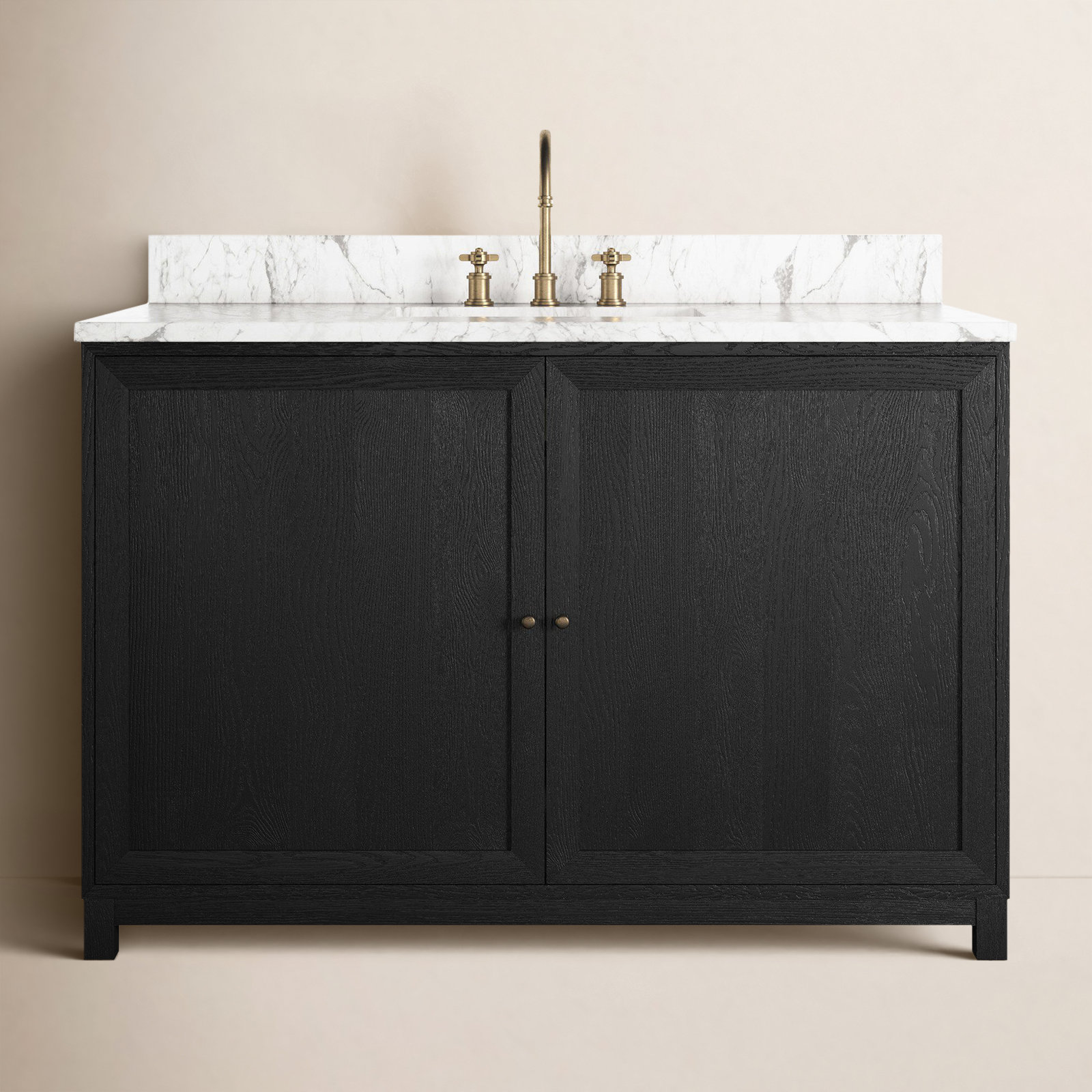 Sonata Single Bathroom Vanity, Black, 48"