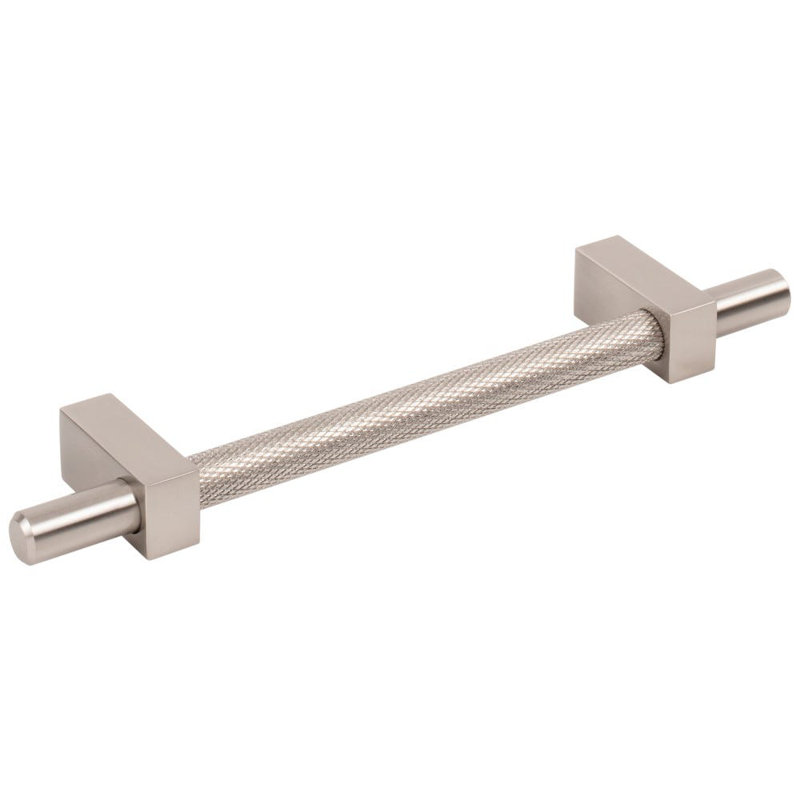 Larkin 3 Knurled Center Bar Pull, Satin Nickel, 5 1/16"