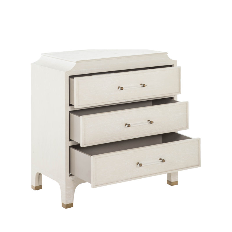 Alexandra 3 Drawer 32" W Solid Wood Chest, White