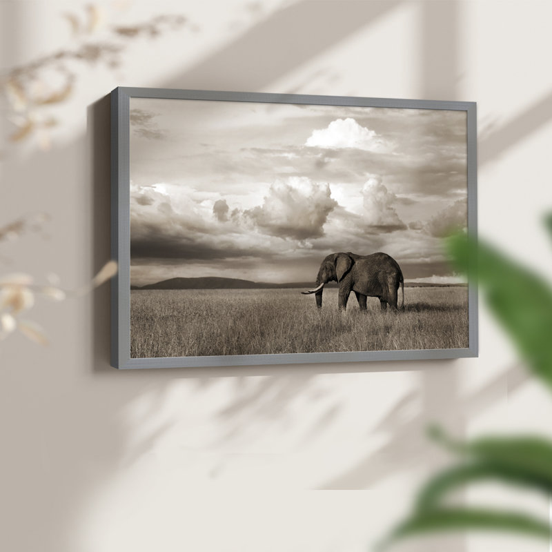 Maasai Majesty Sepia -Framed Print - Restickable, 8" H x 10" W, Gray