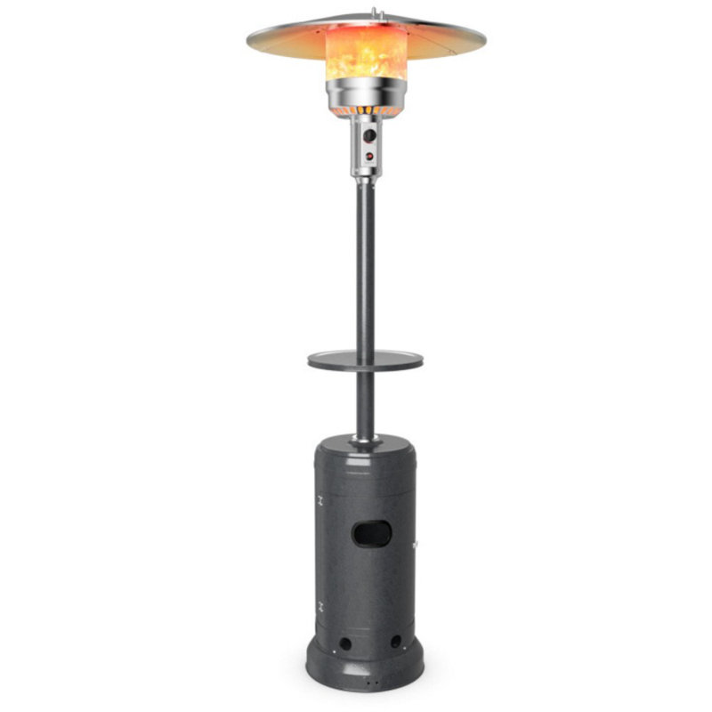 Chauffe-eau extérieur au propane 48 000 BTU avec table et roues, Gris