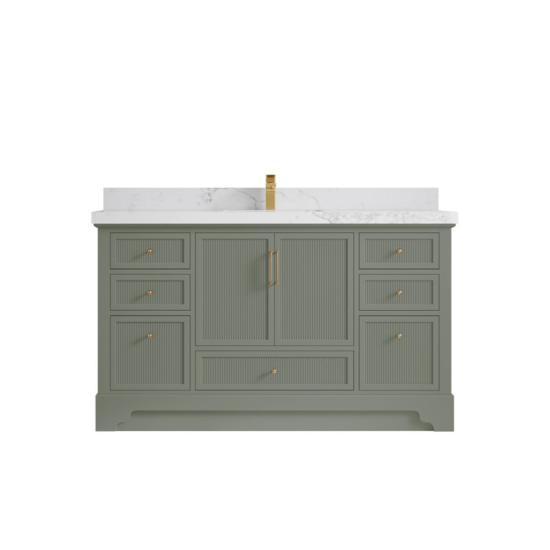 Alys 60'' Single Bathroom Vanity with Top, Calacatta Nuvo