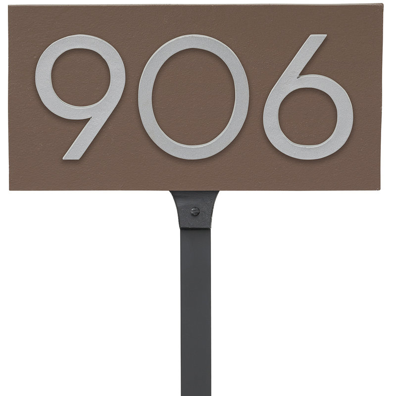 Enseigne d’adresse flottante sur 1 ligne, Argent, Sable