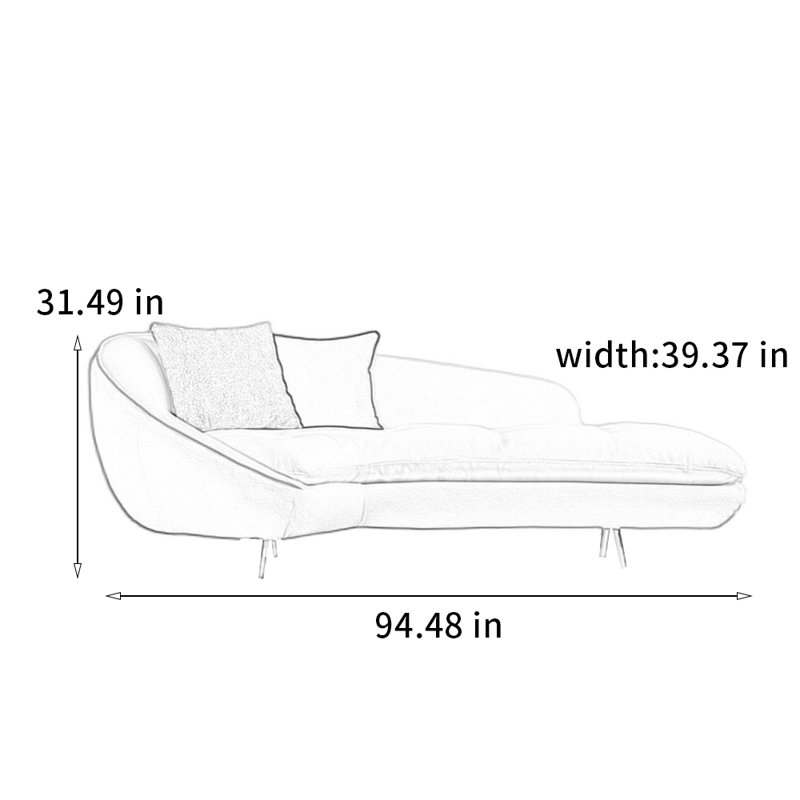 Chaise en bois massif exquise et confortable, Blanc cassé, Orienté à gauche (vu de face)