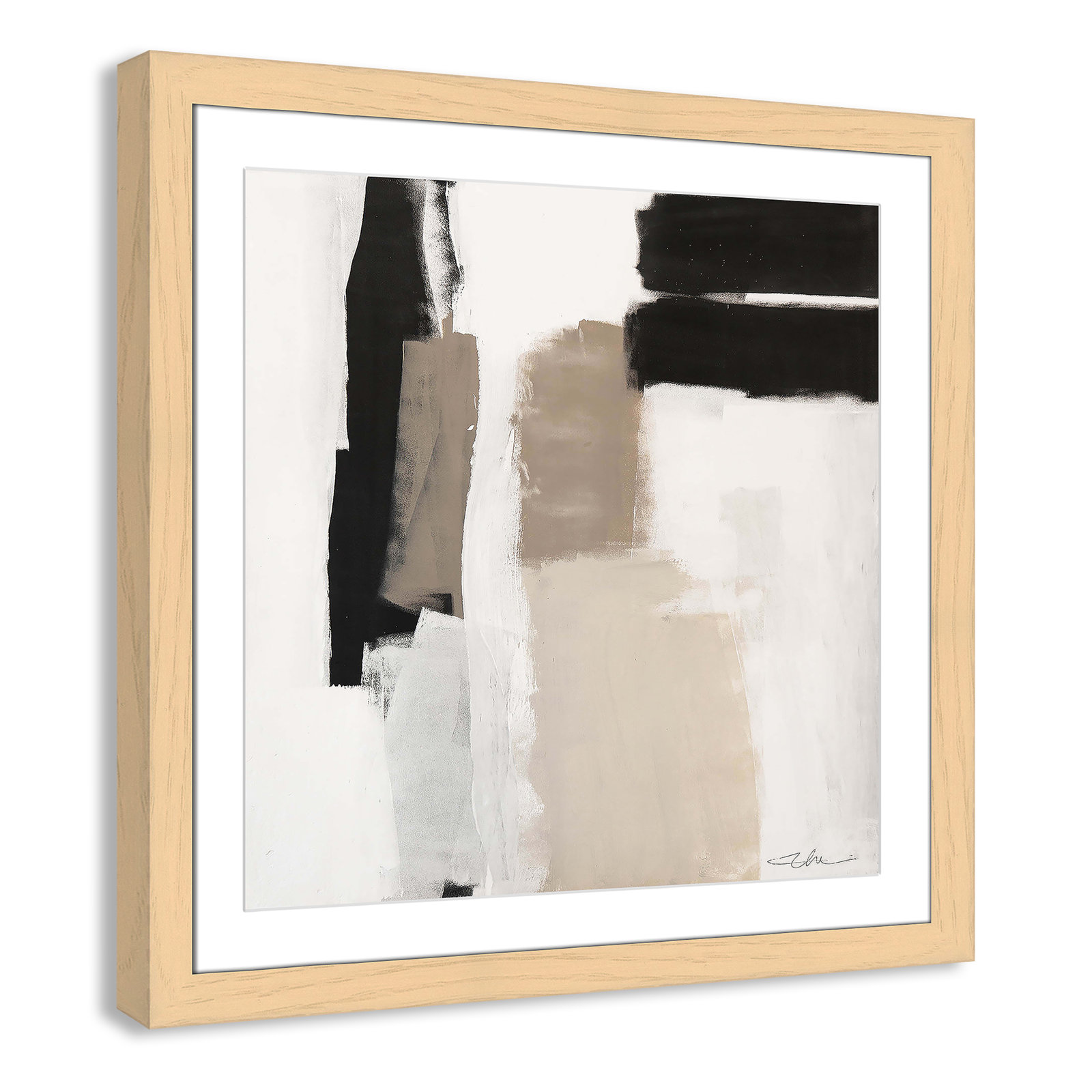 Earth Scapes II Print, 29" H x 29" W x 1.25" D, Natural Cube Framed