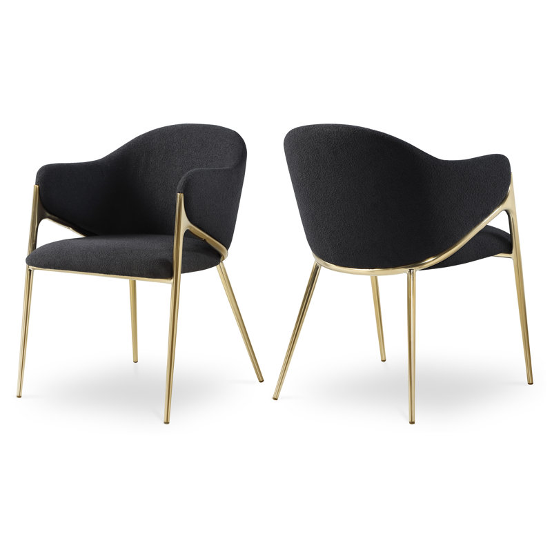 Chaise Nial, Tissu bouclé noir