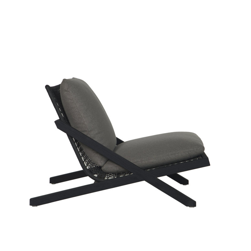 Outdoor Teak Lounge Chair, Gracebay Gray, Black
