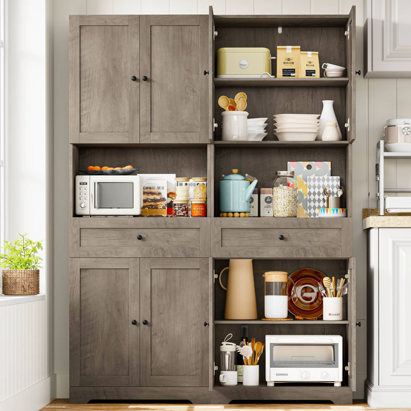 Annibelle 67.5'' Kitchen Pantry, Rustic Gray