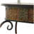 Metal Embossed 1 Shelf Floral Console Table with Ornate Scroll Legs