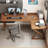 Nut-brown L-Shaped Solid Wood writing desk-118614646